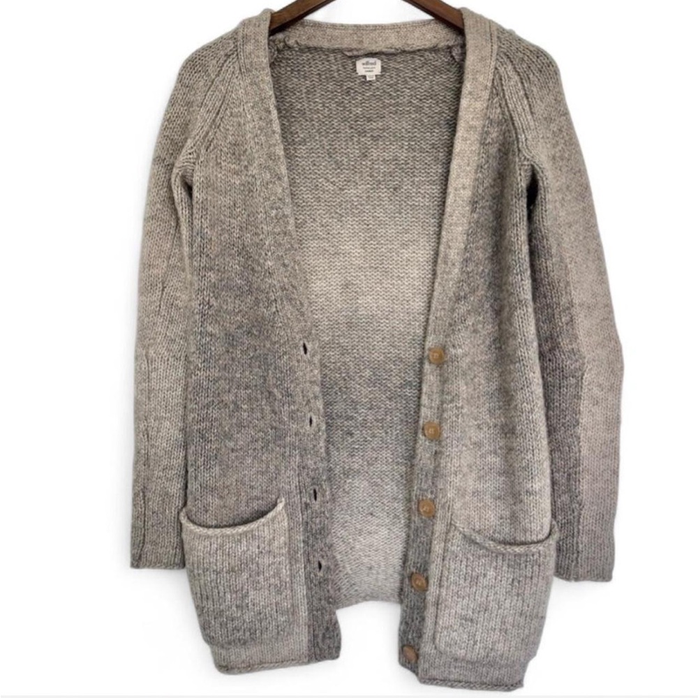 XXS X-Small Wilfred Aritzia Tan Gray Ombré Italian Yarn Cardigan Wool Blend